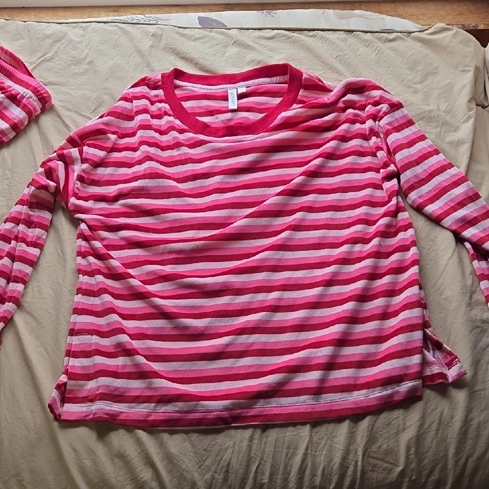 Joyspun Women's Striped Pink Pajama Set L(12-14) - Picture 2 of 10